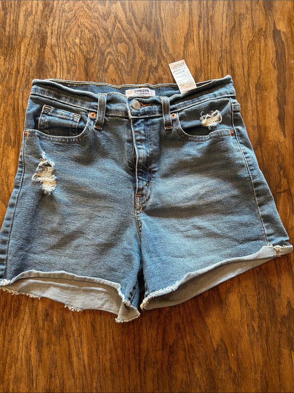 Denizen from Levi's Light Blue Distressed Denim Shorts